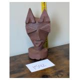 Abstract Cat Head Sculpture