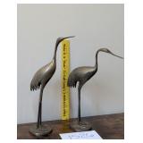 pair of Brass Vintage Crane Figurines