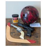 Bowling Ball, BB Gun, BBs, Cap Gun, Boomerang