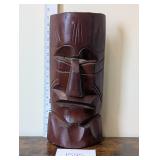 vintage Wooden Tiki Mask Sculpture