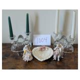 Glass Candle Holders, Porcelain Decor