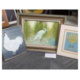 Edie Harper Up, Up and Away, Chicken, Egret print