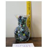 assorted Marbles in Glass Vase 1
