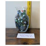 assorted Marbles in Glass Vase 2