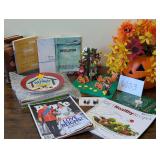 assorted books and Halloween decor
