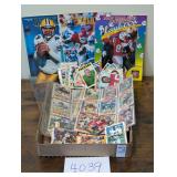 assorted NFL Football cards and magazines