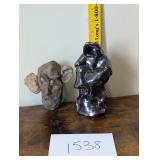 Abstract Figurine and Folk Art Stone Head