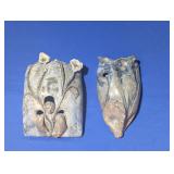 2 vintage Abstract Ceramic Art Pieces