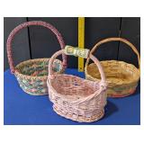 3 Easter Baskets: One with Porcelain Handle