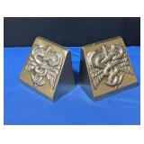 Pair of Brass Caduceus Bookends