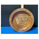 Carved Wood Bowl/Plate with Wall Hanging Hardware