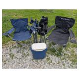 Camp Chairs & Roller Cooler