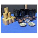 Tiger Cups, Gold Candles, Porcelain Trinket Dish