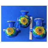 Ceramic Wall Pockets with Sunflowers