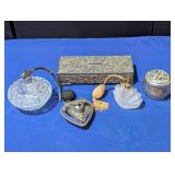 Vtg Perfume Atomizers, Jewelry Box, Avon Jar