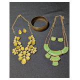 Boho Necklace & Earring Sets, Bangle Bracelet