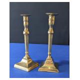 Pair of Heavy Brass Candlestick Holders