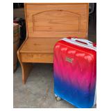 Wooden Bench, Juicy Couture Suitcase