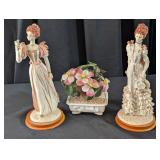 Victorian Lady Figurines & Bonsai Tree