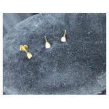 3 Diamond Stud Earrings