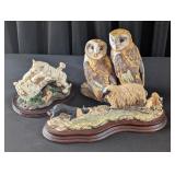 Ewe and Collie, Owls, White Tiger & Cub Playing