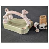 Dog Ashtray/Trinket Tray w/Toothpick/Match holder
