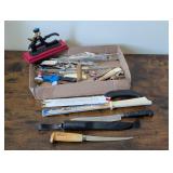 Assorted Knives, Nutcracker, Skewers