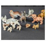 Dog figurines: Poodle, Pug, German Shepherd, etc