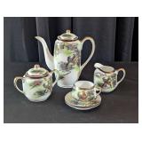Kutani Teapot, Sugar Bowl w/Lid, Creamer, etc