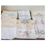 Hand Embroidered & Plain Pillowcases (mostly sets)