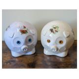 2 Ceramic Piggy Banks