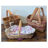 3 Designer Baskets: 2 Longaberger, 1 Boyds