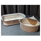 2 Vintage Aluminum Roaster Pans