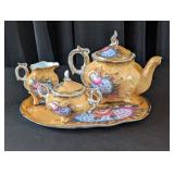 Vintage Gold & Floral Decorative Tea Set
