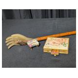 Floral Match Holder, Tricket Box, Back Scratcher