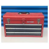 Vintage 3-Drawer Red Sears Craftsman Toolbox