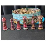 Vintage MCM Handpainted Duncan Ceramic Chess