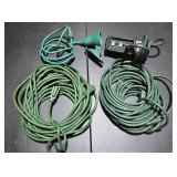Tools: 2 Green Extension Cords, Floodlight Fixture