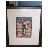 Framed Book and Flower Print