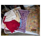 Huge Assortment of Tablecloths, Aprons, etc.