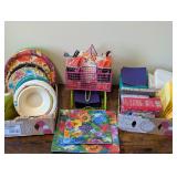 Floral Party Serveware & Napkin/Cutlery Holder