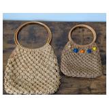 2 Vintage Macrame Purses