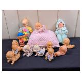 13 Kewpie and Kewpie-type Dolls, Includes 3-Face