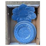 Blue Ornamental Fruit Plates