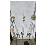(4) 4' Mr. Crappie Slab Shaker Fishing Rods, Reels