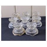Anchor Hocking Speckled Candle Holders, reversible