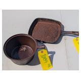7' Cast Iron Pot & 9' Cast Iron Grilling Skillet