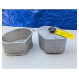 2 Vintage Cast Aluminum Triangle Pots