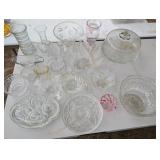 Box Lot: Pressed & Cut Glass, Lenox Pink Crystal
