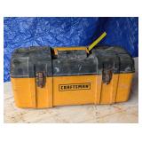 Black & Yellow Plastic Craftsman Toolbox, Tools